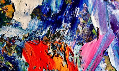 Renk dokusu. Tuvale elle çizilmiş yağlı boya resim. Soyut sanat geçmişi. Modern, çağdaş sanat. Renkli tuval. Duvar dekoru arkaplanı