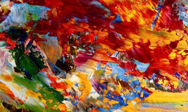 Renk dokusu. Tuvale elle çizilmiş yağlı boya resim. Soyut sanat geçmişi. Modern, çağdaş sanat. Renkli tuval. Duvar dekoru arkaplanı