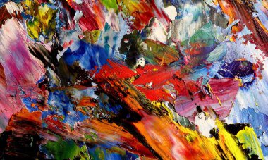 Renk dokusu. Tuvale elle çizilmiş yağlı boya resim. Soyut sanat geçmişi. Modern, çağdaş sanat. Renkli tuval. Duvar dekoru arkaplanı