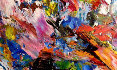 El çizimi. Soyut sanat arkaplanı. Renk dokusu. Modern, çağdaş sanat. Renkli tuval. Duvar dekoru arkaplanı