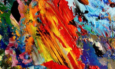 El çizimi. Soyut sanat arkaplanı. Renk dokusu. Modern, çağdaş sanat. Renkli tuval. Duvar dekoru arkaplanı