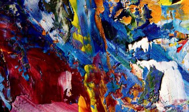 Renk dokusu. Tuvale elle çizilmiş yağlı boya resim. Soyut sanat geçmişi. Modern, çağdaş sanat. Renkli tuval. Duvar dekoru arkaplanı