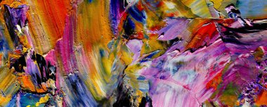 Renk dokusu. Tuvale elle çizilmiş yağlı boya resim. Soyut sanat geçmişi. Modern, çağdaş sanat. Renkli tuval. Duvar dekoru arkaplanı