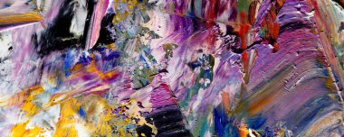 Renk dokusu. Tuvale elle çizilmiş yağlı boya resim. Soyut sanat geçmişi. Modern, çağdaş sanat. Renkli tuval. Duvar dekoru arkaplanı