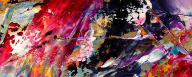 Renk dokusu. Tuvale elle çizilmiş yağlı boya resim. Soyut sanat geçmişi. Modern, çağdaş sanat. Renkli tuval. Duvar dekoru arkaplanı