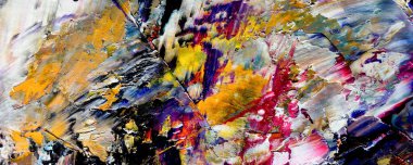 Renk dokusu. Tuvale elle çizilmiş yağlı boya resim. Soyut sanat geçmişi. Modern, çağdaş sanat. Renkli tuval. Duvar dekoru arkaplanı