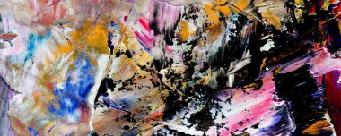 Renk dokusu. Tuvale elle çizilmiş yağlı boya resim. Soyut sanat geçmişi. Modern, çağdaş sanat. Renkli tuval. Duvar dekoru arkaplanı