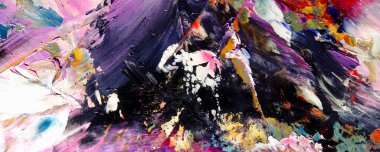 Renk dokusu. Tuvale elle çizilmiş yağlı boya resim. Soyut sanat geçmişi. Modern, çağdaş sanat. Renkli tuval. Duvar dekoru arkaplanı