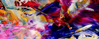 Renk dokusu. Tuvale elle çizilmiş yağlı boya resim. Soyut sanat geçmişi. Modern, çağdaş sanat. Renkli tuval. Duvar dekoru arkaplanı