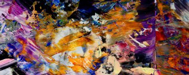 Renk dokusu. Tuvale elle çizilmiş yağlı boya resim. Soyut sanat geçmişi. Modern, çağdaş sanat. Renkli tuval. Duvar dekoru arkaplanı