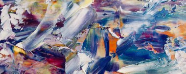 Renk dokusu. Tuvale elle çizilmiş yağlı boya resim. Soyut sanat geçmişi. Modern, çağdaş sanat. Renkli tuval. Duvar dekoru arkaplanı