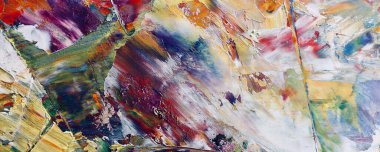 Renk dokusu. Tuvale elle çizilmiş yağlı boya resim. Soyut sanat geçmişi. Modern, çağdaş sanat. Renkli tuval. Duvar dekoru arkaplanı