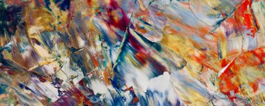 Renk dokusu. Tuvale elle çizilmiş yağlı boya resim. Soyut sanat geçmişi. Modern, çağdaş sanat. Renkli tuval. Duvar dekoru arkaplanı