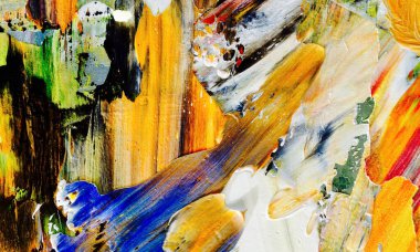 Renk dokusu. Tuvale elle çizilmiş yağlı boya resim. Soyut sanat geçmişi. Modern, çağdaş sanat. Renkli tuval. Duvar dekoru arkaplanı