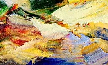 Renk dokusu. Tuvale elle çizilmiş yağlı boya resim. Soyut sanat geçmişi. Modern, çağdaş sanat. Renkli tuval. Duvar dekoru arkaplanı