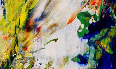 Renk dokusu. Tuvale elle çizilmiş yağlı boya resim. Soyut sanat geçmişi. Modern, çağdaş sanat. Renkli tuval. Duvar dekoru arkaplanı