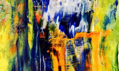 Renk dokusu. Tuvale elle çizilmiş yağlı boya resim. Soyut sanat geçmişi. Modern, çağdaş sanat. Renkli tuval. Duvar dekoru arkaplanı