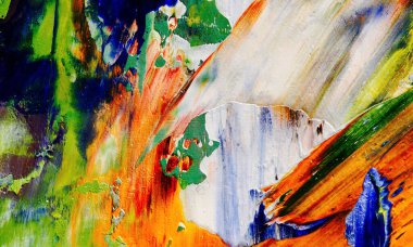 Renk dokusu. Tuvale elle çizilmiş yağlı boya resim. Soyut sanat geçmişi. Modern, çağdaş sanat. Renkli tuval. Duvar dekoru arkaplanı