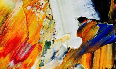 Renk dokusu. Tuvale elle çizilmiş yağlı boya resim. Soyut sanat geçmişi. Modern, çağdaş sanat. Renkli tuval. Duvar dekoru arkaplanı