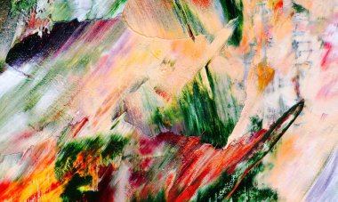 Renk dokusu. Tuvale elle çizilmiş yağlı boya resim. Soyut sanat geçmişi. Modern, çağdaş sanat. Renkli tuval. Duvar dekoru arkaplanı