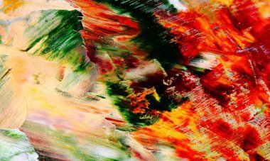 Renk dokusu. Tuvale elle çizilmiş yağlı boya resim. Soyut sanat geçmişi. Modern, çağdaş sanat. Renkli tuval. Duvar dekoru arkaplanı