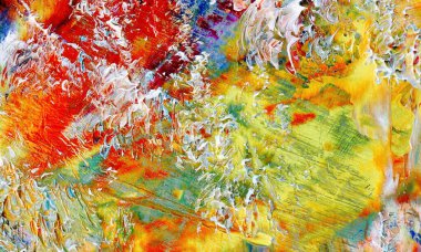 Renk dokusu. Tuvale elle çizilmiş yağlı boya resim. Soyut sanat geçmişi. Modern, çağdaş sanat. Renkli tuval. Duvar dekoru arkaplanı