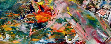 Renk dokusu. Tuvale elle çizilmiş yağlı boya resim. Soyut sanat geçmişi. Modern, çağdaş sanat. Renkli tuval. Duvar dekoru arkaplanı