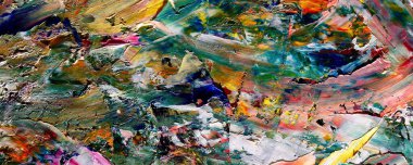 Renk dokusu. Tuvale elle çizilmiş yağlı boya resim. Soyut sanat geçmişi. Modern, çağdaş sanat. Renkli tuval. Duvar dekoru arkaplanı