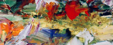 Renk dokusu. Tuvale elle çizilmiş yağlı boya resim. Soyut sanat geçmişi. Modern, çağdaş sanat. Renkli tuval. Duvar dekoru arkaplanı