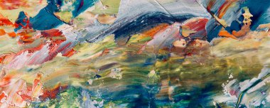 Renk dokusu. Tuvale elle çizilmiş yağlı boya resim. Soyut sanat geçmişi. Modern, çağdaş sanat. Renkli tuval. Duvar dekoru arkaplanı