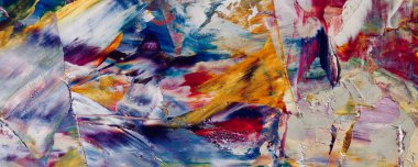 Renk dokusu. Tuvale elle çizilmiş yağlı boya resim. Soyut sanat geçmişi. Modern, çağdaş sanat. Renkli tuval. Duvar dekoru arkaplanı