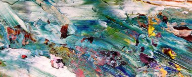 Renk dokusu. Tuvale elle çizilmiş yağlı boya resim. Soyut sanat geçmişi. Modern, çağdaş sanat. Renkli tuval. Duvar dekoru arkaplanı