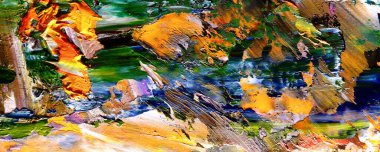 Renk dokusu. Tuvale elle çizilmiş yağlı boya resim. Soyut sanat geçmişi. Modern, çağdaş sanat. Renkli tuval. Duvar dekoru arkaplanı