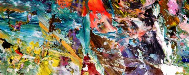 Renk dokusu. Tuvale elle çizilmiş yağlı boya resim. Soyut sanat geçmişi. Modern, çağdaş sanat. Renkli tuval. Duvar dekoru arkaplanı