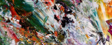 Renk dokusu. Tuvale elle çizilmiş yağlı boya resim. Soyut sanat geçmişi. Modern, çağdaş sanat. Renkli tuval. Duvar dekoru arkaplanı