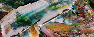 Renk dokusu. Tuvale elle çizilmiş yağlı boya resim. Soyut sanat geçmişi. Modern, çağdaş sanat. Renkli tuval. Duvar dekoru arkaplanı