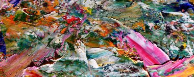 Renk dokusu. Tuvale elle çizilmiş yağlı boya resim. Soyut sanat geçmişi. Modern, çağdaş sanat. Renkli tuval. Duvar dekoru arkaplanı