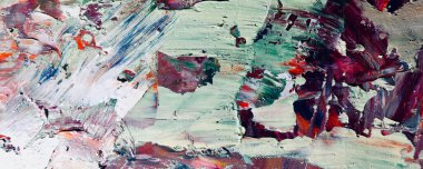 Renk dokusu. Tuvale elle çizilmiş yağlı boya resim. Soyut sanat geçmişi. Modern, çağdaş sanat. Renkli tuval. Duvar dekoru arkaplanı