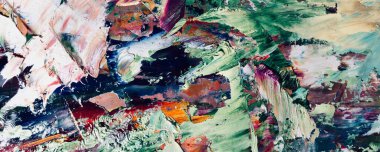 Renk dokusu. Tuvale elle çizilmiş yağlı boya resim. Soyut sanat geçmişi. Modern, çağdaş sanat. Renkli tuval. Duvar dekoru arkaplanı