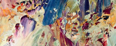 Renk dokusu. Tuvale elle çizilmiş yağlı boya resim. Soyut sanat geçmişi. Modern, çağdaş sanat. Renkli tuval. Duvar dekoru arkaplanı