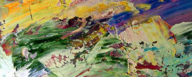 Renk dokusu. Tuvale elle çizilmiş yağlı boya resim. Soyut sanat geçmişi. Modern, çağdaş sanat. Renkli tuval. Duvar dekoru arkaplanı