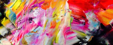 Renk dokusu. Tuvale elle çizilmiş yağlı boya resim. Soyut sanat geçmişi. Modern, çağdaş sanat. Renkli tuval. Duvar dekoru arkaplanı