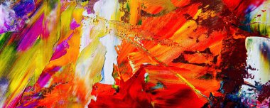 Renk dokusu. Tuvale elle çizilmiş yağlı boya resim. Soyut sanat geçmişi. Modern, çağdaş sanat. Renkli tuval. Duvar dekoru arkaplanı