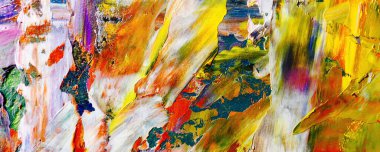 Renk dokusu. Tuvale elle çizilmiş yağlı boya resim. Soyut sanat geçmişi. Modern, çağdaş sanat. Renkli tuval. Duvar dekoru arkaplanı