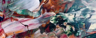 Renk dokusu. Tuvale elle çizilmiş yağlı boya resim. Soyut sanat geçmişi. Modern, çağdaş sanat. Renkli tuval. Duvar dekoru arkaplanı