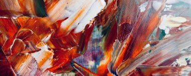 Renk dokusu. Tuvale elle çizilmiş yağlı boya resim. Soyut sanat geçmişi. Modern, çağdaş sanat. Renkli tuval. Duvar dekoru arkaplanı