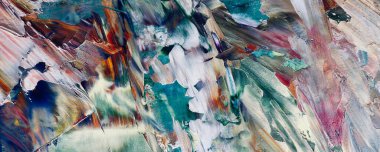 Renk dokusu. Tuvale elle çizilmiş yağlı boya resim. Soyut sanat geçmişi. Modern, çağdaş sanat. Renkli tuval. Duvar dekoru arkaplanı