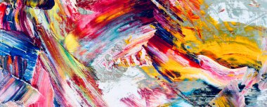 Renk dokusu. Tuvale elle çizilmiş yağlı boya resim. Soyut sanat geçmişi. Modern, çağdaş sanat. Renkli tuval. Duvar dekoru arkaplanı