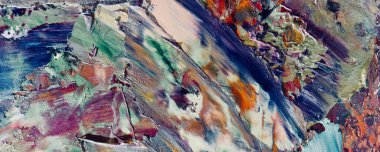 Renk dokusu. Tuvale elle çizilmiş yağlı boya resim. Soyut sanat geçmişi. Modern, çağdaş sanat. Renkli tuval. Duvar dekoru arkaplanı