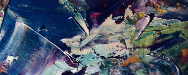 Renk dokusu. Tuvale elle çizilmiş yağlı boya resim. Soyut sanat geçmişi. Modern, çağdaş sanat. Renkli tuval. Duvar dekoru arkaplanı